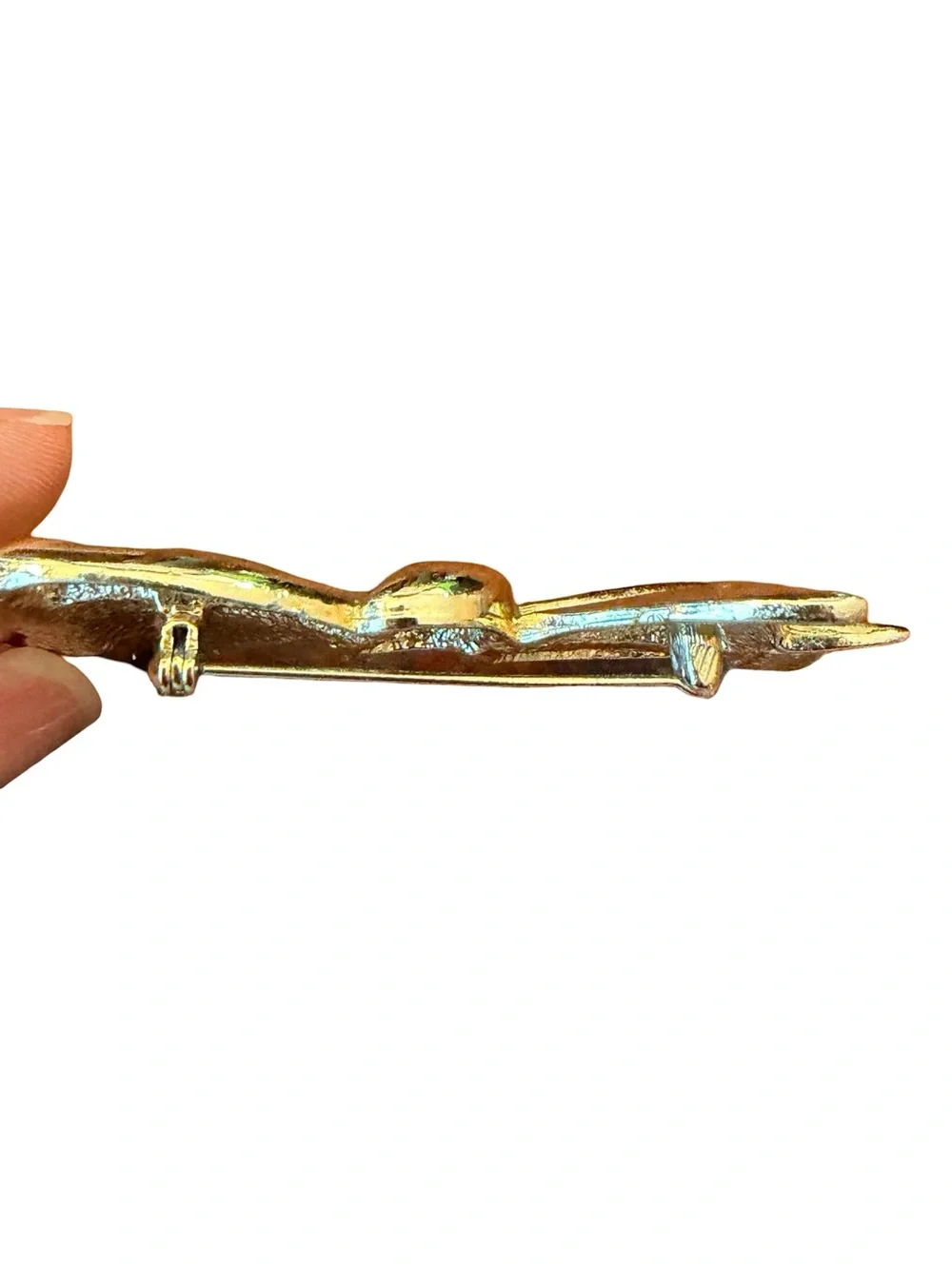 Vintage Gold Bow Brooch 🎀✨ Chunky Statement Pin